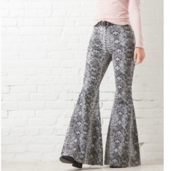 Free People | We the Free Snake Print Flares - Picture 2 of 6